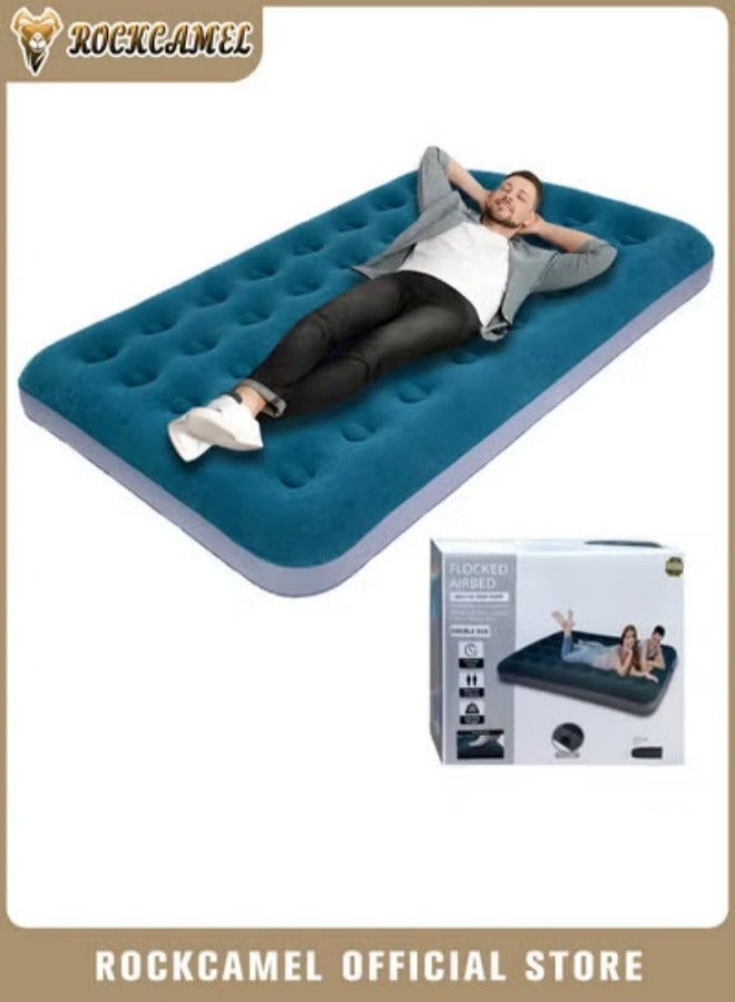 ROCKCAMEL Inflatable Mattress With Built In Foot Pump, Portable Inflatable Bed, Soft And Skin-Friendly, Comfortable And Quiet, Suitable For Home, Camping, Travel And Outdoor Use 191*137*22cm - Image 1